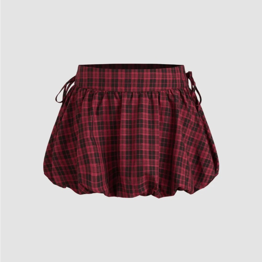 Cider Plaid Red Skirt